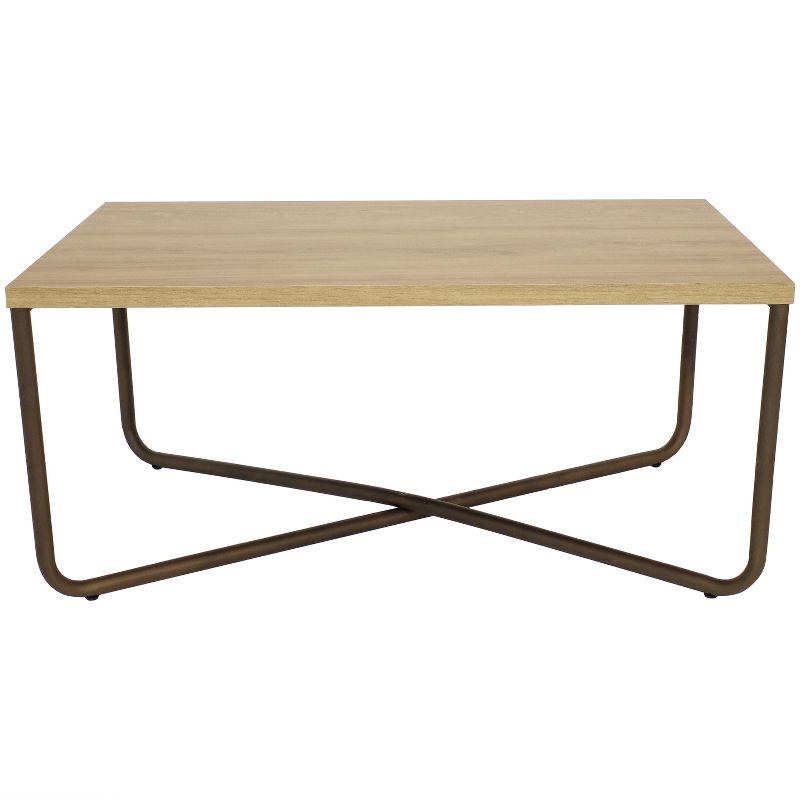 Sunnydaze Indoor MDP Cross Legs Coffee Table - MDP Construction - Brown