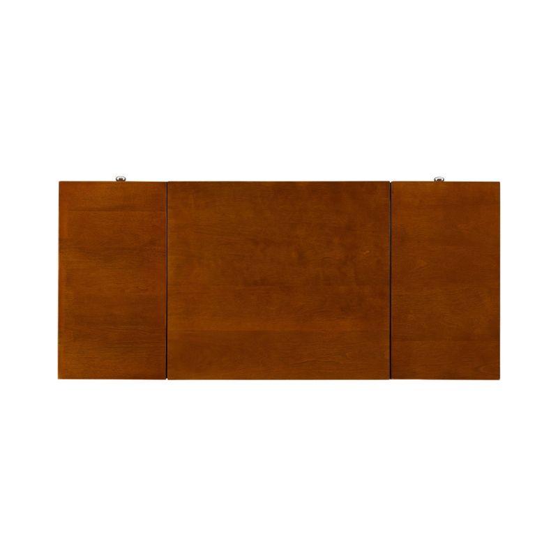Viola Mid-Century Modern Flip-up Mirror 2 Drawer Vanity and Upholstered Stool Brown - Linon: Rubberwood, MDF, Lift-Top Storage