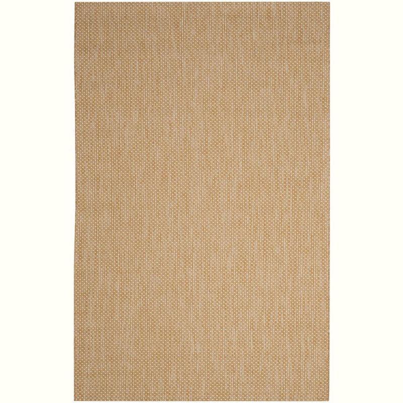 Natural Cream Synthetic 5'3" x 7'7" Flat Woven Indoor/Outdoor Rug