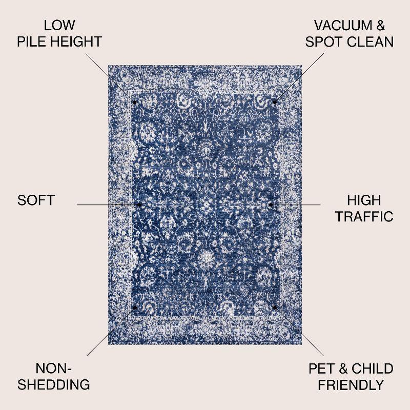 4'x6' Soleiman Modern Persian Area Rug, Navy - JONATHAN Y
