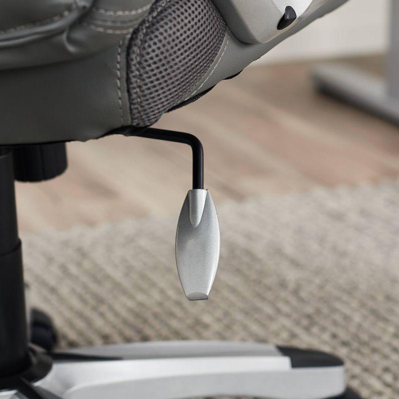Amplify Executive Mesh Office Chair Seamless Light Gray - Serta: Ergonomic with Fixed Arms & Casters, Adjustable Height