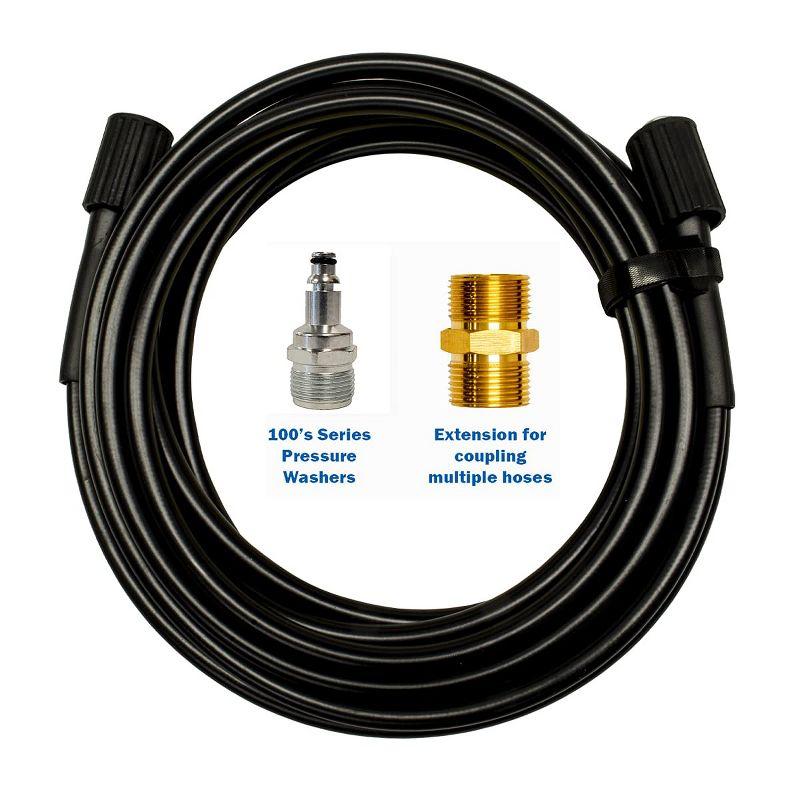 AR Blue Clean Pressure Washer Hose Kit, with 300 Series & Garden Hose Transfer Adapter