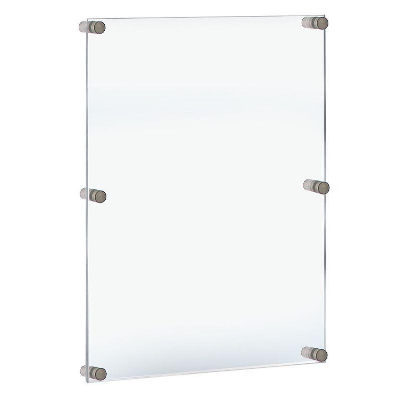 Azar Displays Floating Acrylic Wall Frame with Silver Stand Off Caps: 24" x 36" Graphic Size, Overall Frame Size: 28" x 40"