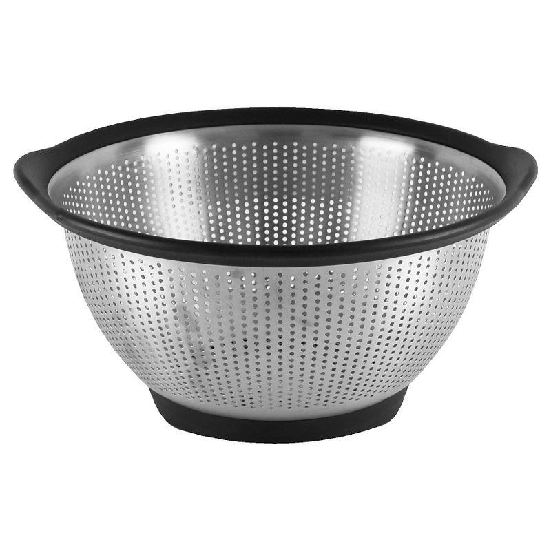 KitchenAid 5-Quart Stainless Steel Colander with Black Rim