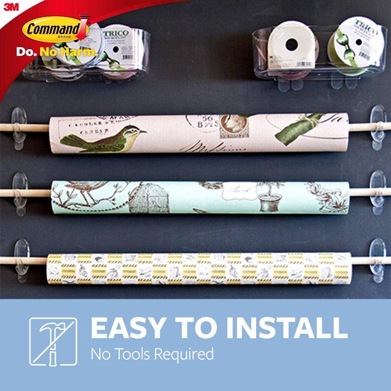 Command Large Sized Decorative Hooks with Strips Value Clear: Adhesive Hooks for Wreaths & Stockings, Heavy Duty, 4 lb Capacity