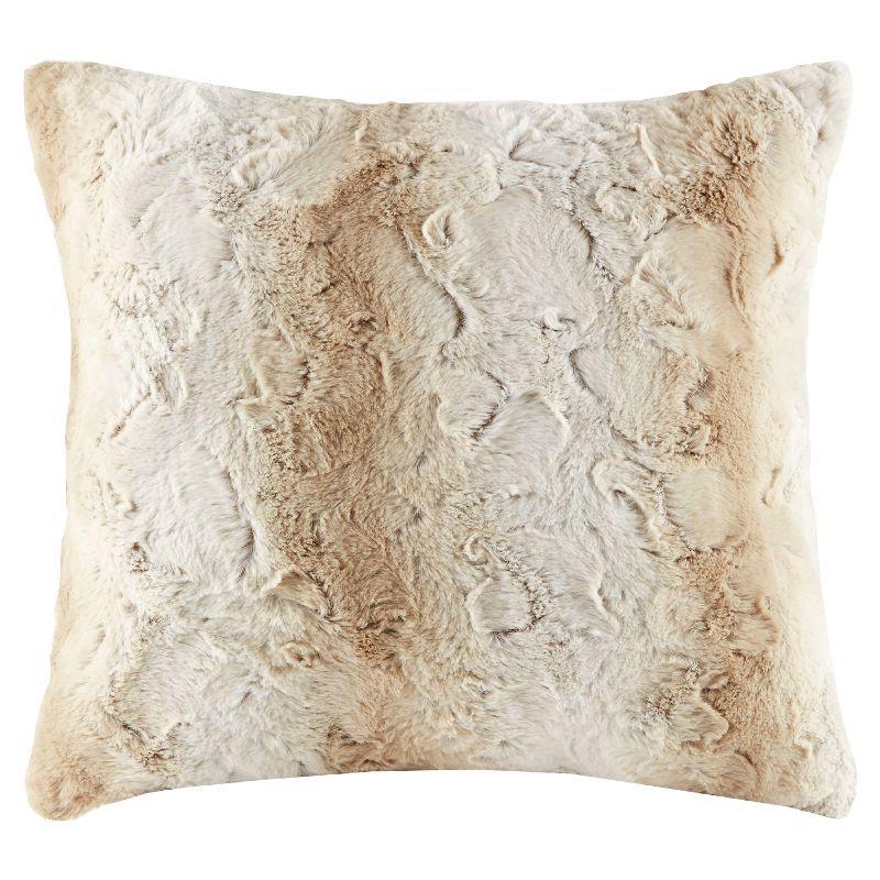 20"x20" Oversize Marselle Faux Fur Square Throw Pillow - Madison Park