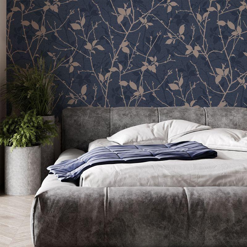 Boutique Belle Navy and Copper Wallpaper Sample