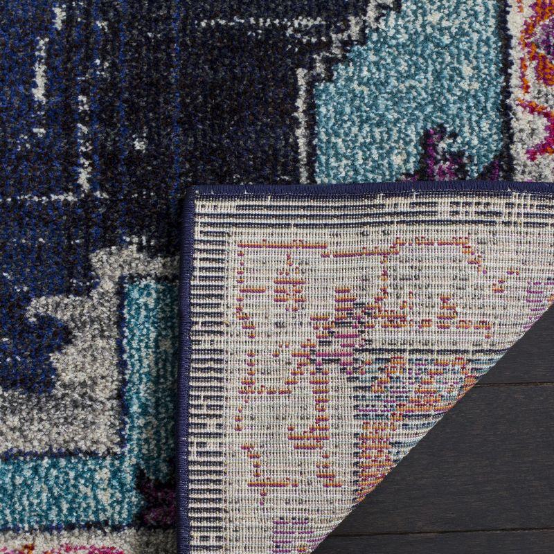 Monaco MNC254 Power Loomed Indoor Area Rug - Black/Blue - 6'7"x9'2" - Safavieh