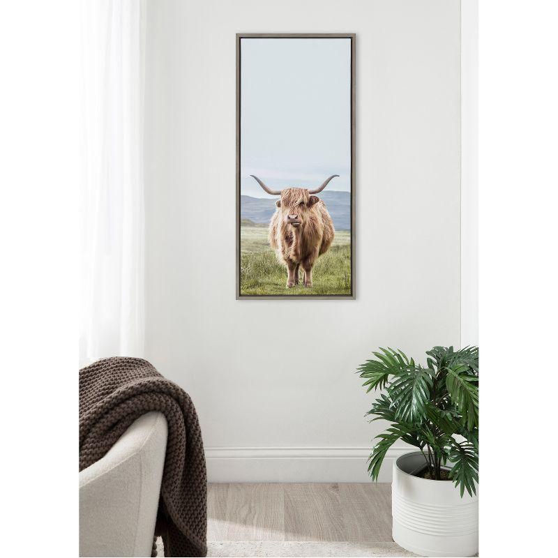 Sylvie Highland Cow Mountain Landscape by The Creative Bunch Studio Framed Wall Canvas - Kate & Laurel All Things Decor