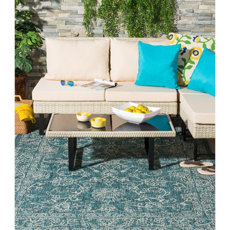 Courtyard CY8680 Power Loomed Indoor and Outdoor Area Rug - Turquoise - 9'x12' - Safavieh