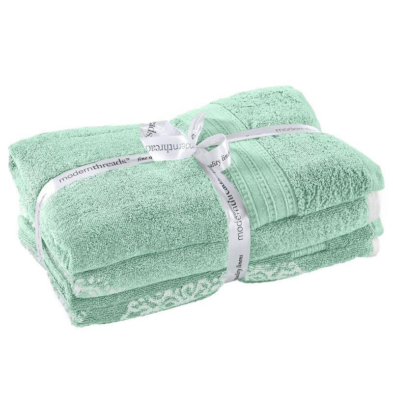 Artesia Damask Sage Cotton 6-Piece Towel Set