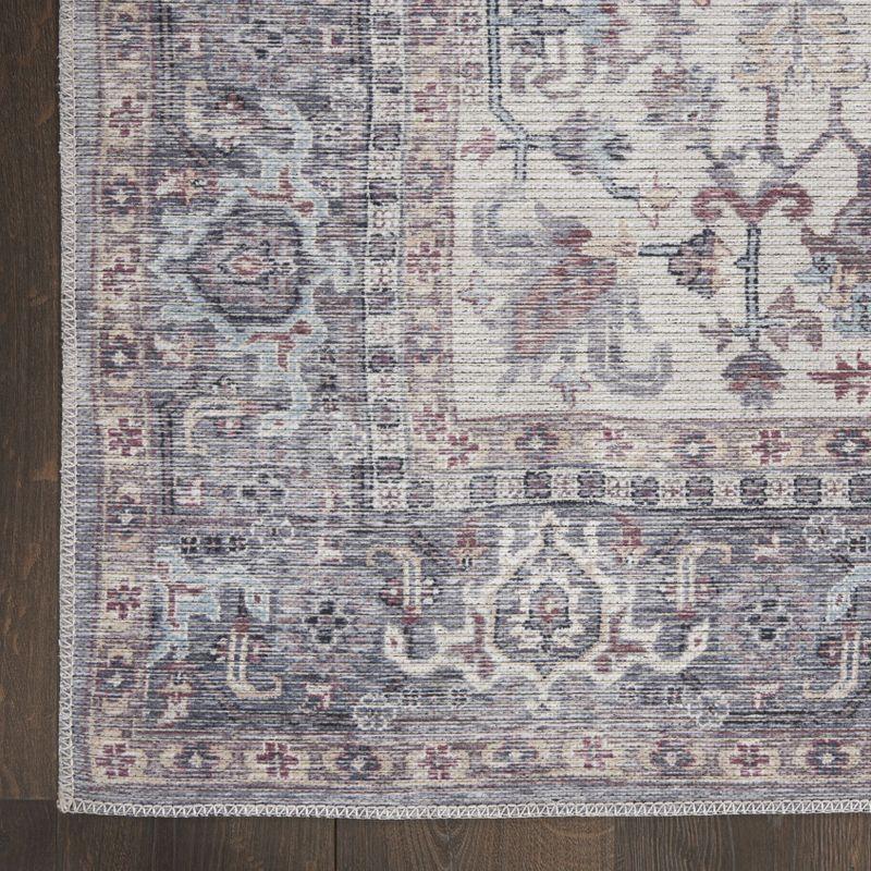 Gray Floral Cotton Chenille 9' x 12' Area Rug