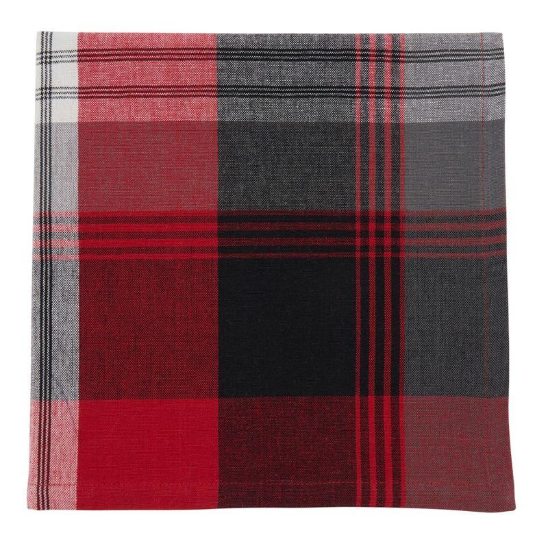 Saro Lifestyle Cotton Plaid Napkin, 20" Square, Red (Set of 4)