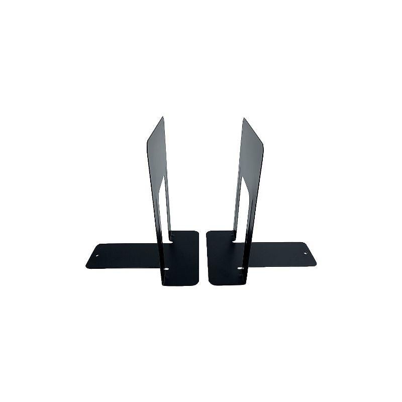 Huron Black Steel Non-Skid Bookends Pair