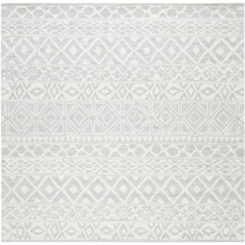 Ivory Elegance Handmade Tufted Wool Square Rug - 6'x6'