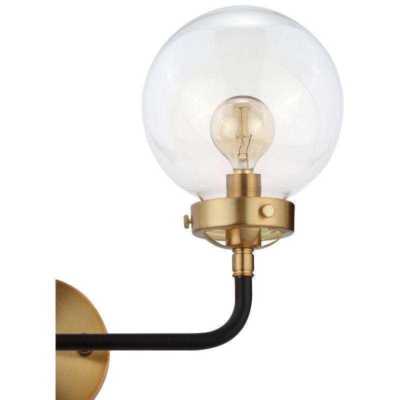 Caleb Transitional 18" Black and Brass LED Wall Sconce