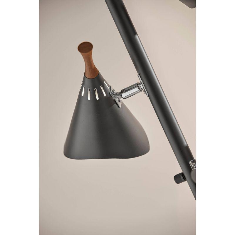 Adesso 68" Draper Collection 3-Arm Tree Lamp Black: ETL Listed, Metal Shade, Rotary Switch