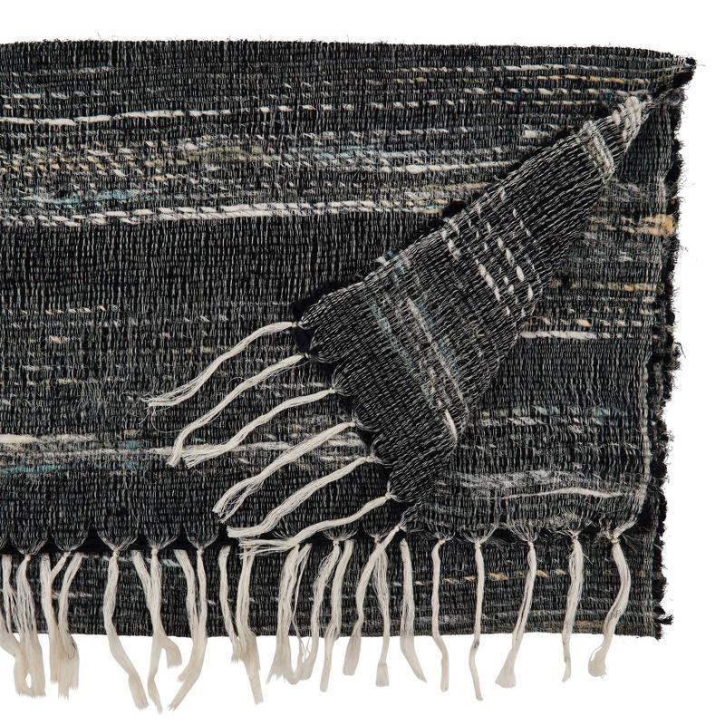 Gray Cotton Fringe Bohemian Table Runner