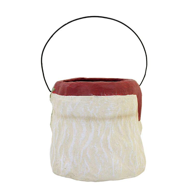Christmas 3.5 Inch Holly Jolly Santa Bucket , Claus Wire Handle Holly (1PC)