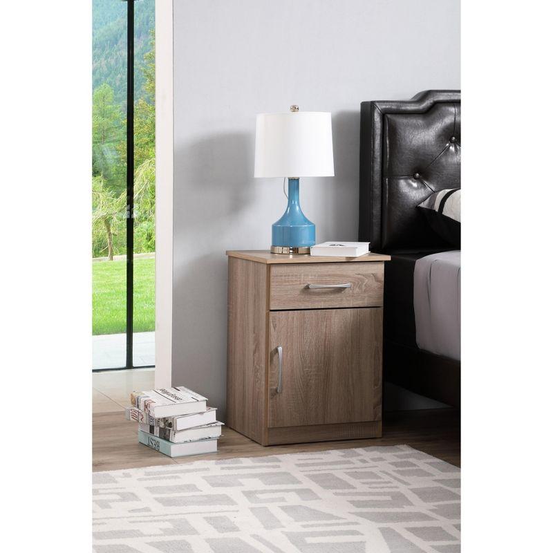 Passion Furniture Alston 1-Drawer Nightstand (24 in. H x 18 in. W x 16 in. D)