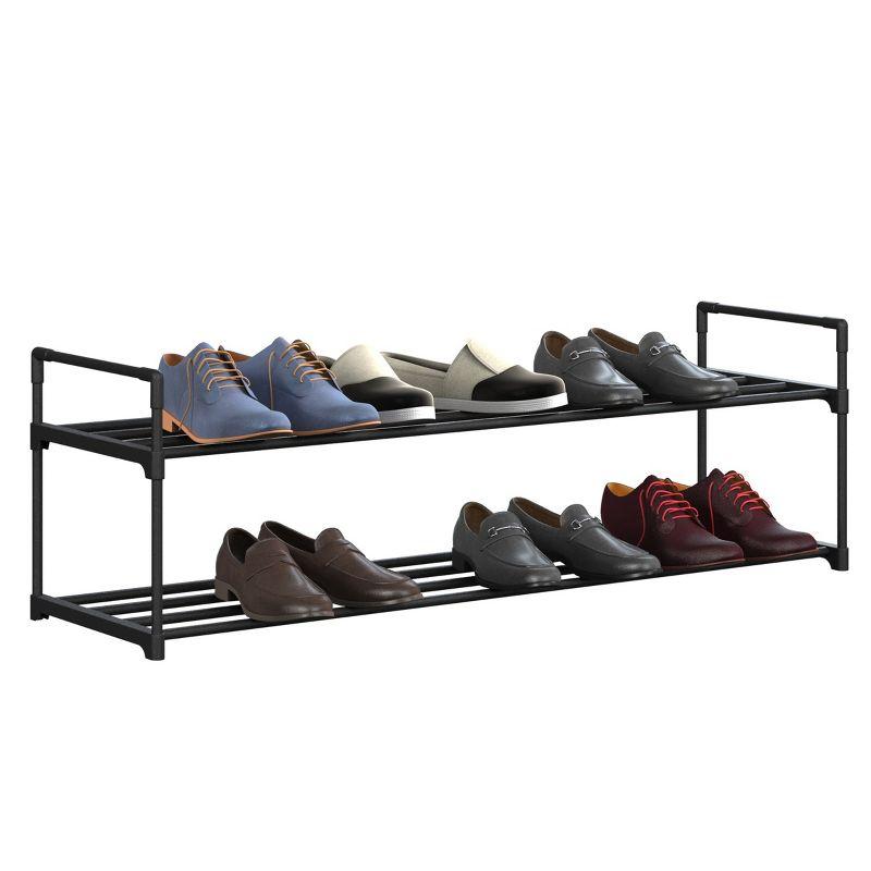 Home-Complete 2-Tier Shoe Rack for 10 Pairs, Black