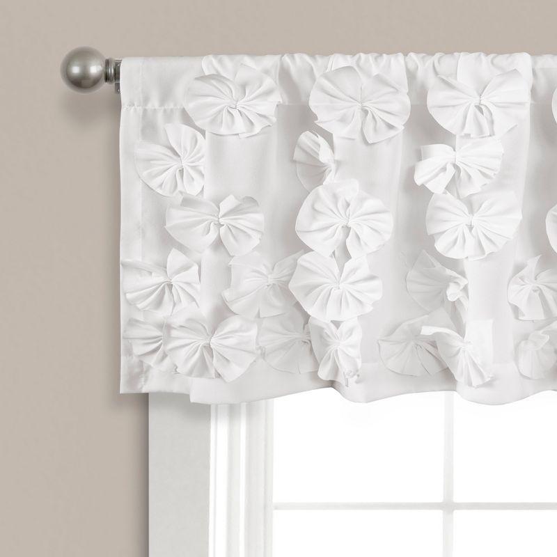 White Cascading Bow Rod Pocket Window Valance