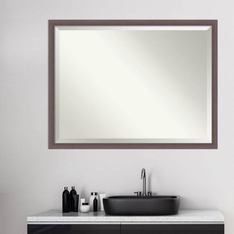 Plastic Framed Wall Mounted Accent Mirror in Nickel