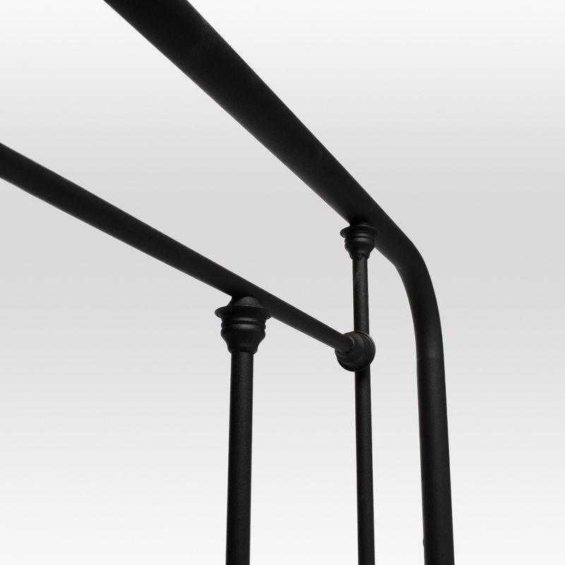 eLuxury Baldwin Metal Headboard, King, Black