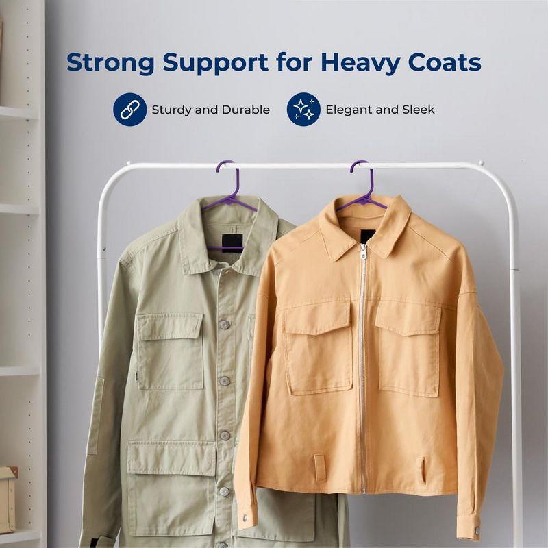 Rebrilliant Rebrilliant Plastic Hangers - Space Saving Heavy Duty Slim Suit Clothes Hanger Set With 360 Degree Swivel Metal Hook, Can Hold Up To 10 Lbs. For Coats, Jackets, Pants & Dress