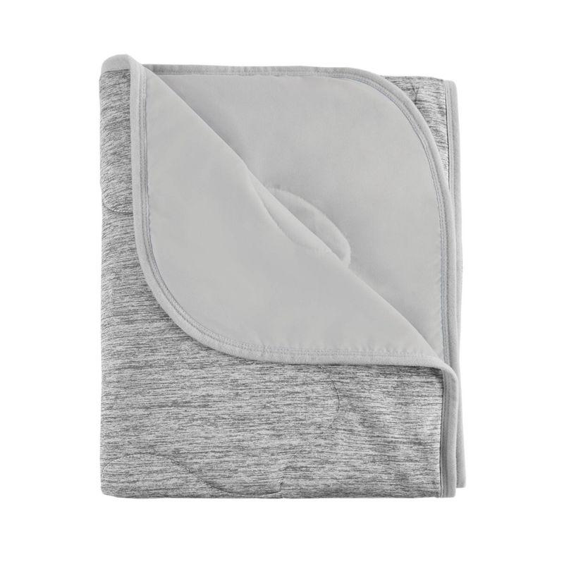 Gray Cooling Touch Reversible Knitted Throw Blanket