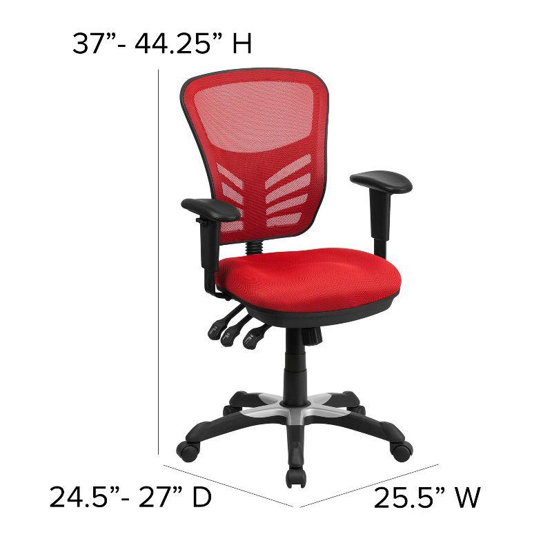 Flash Furniture Mid-Back Mesh Multifunction Executive Swivel Ergonomic Office Chair with Adjustable Arms