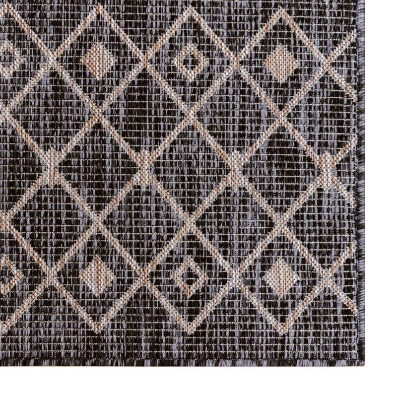 Unique Loom 5' 3 x 5' 3 Square Indoor/Outdoor Trellis Charcoal Gray Area Rug