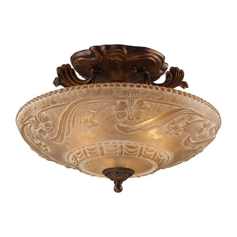 Elk Home Ashfield Spur 3 - Light Semi-Flush Mount in  Golden Bronze