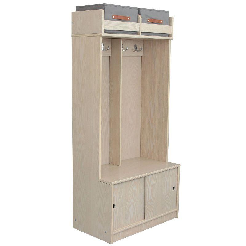 Premium Ivory Wooden Kids' Cubby with Storage Bins