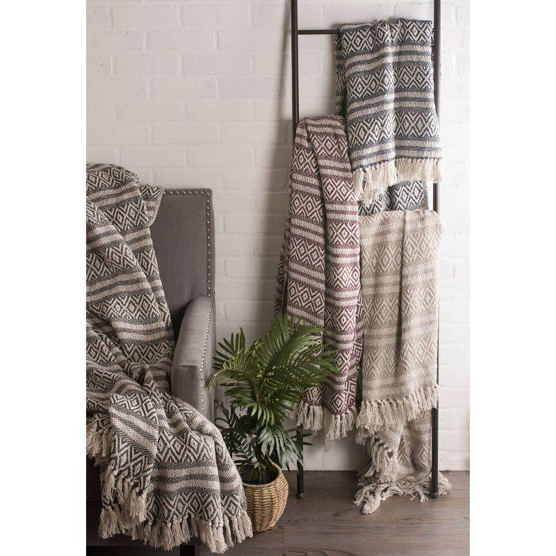 50"x60" Adobe Striped Throw Blanket Light Blue - Design Imports