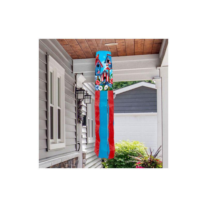 Patriotic American Birdhouses Polyester Summer Windsock