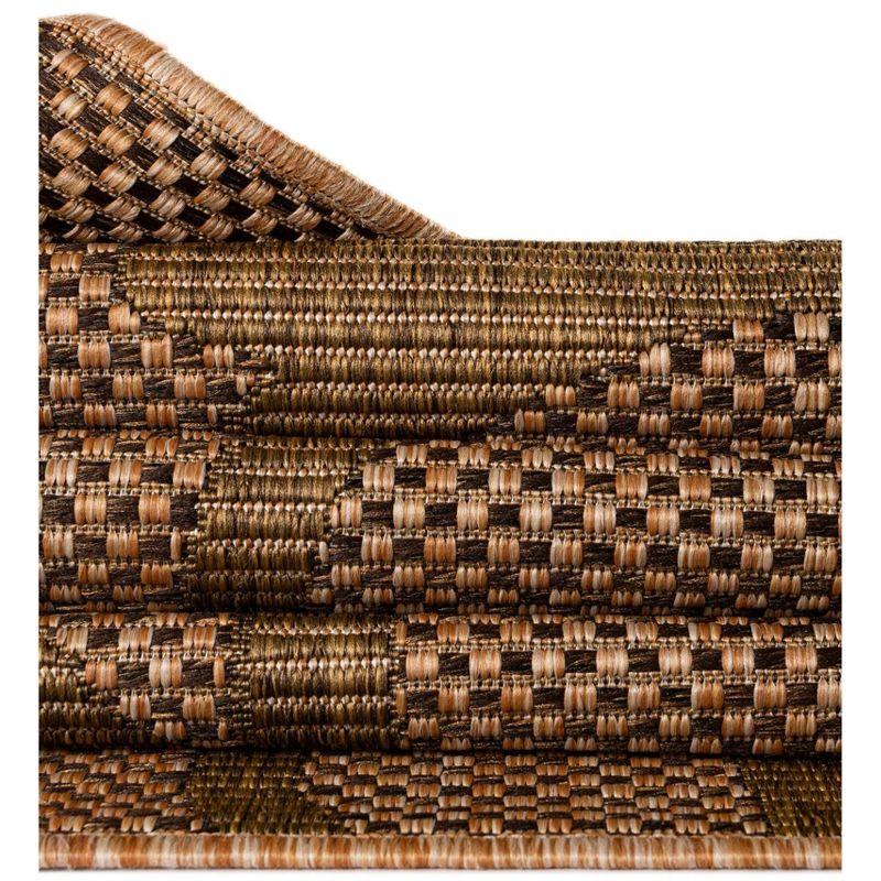 Unique Loom 5' 0 x 8' 0 Light Brown Outdoor Botanical Vine Area Rug