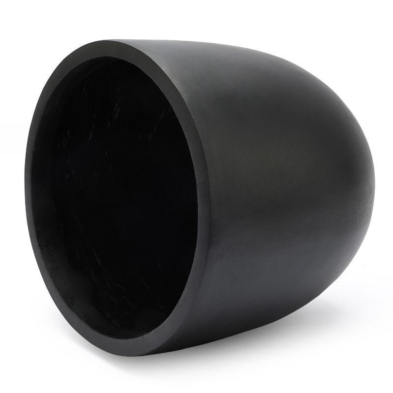 LuxenHome Round Tapered 12.2" H Flower Pot Planter Black