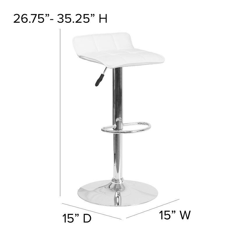 Flash Furniture Contemporary Vinyl Adjustable Height Barstool with Quilted Wave Seat and Chrome Base