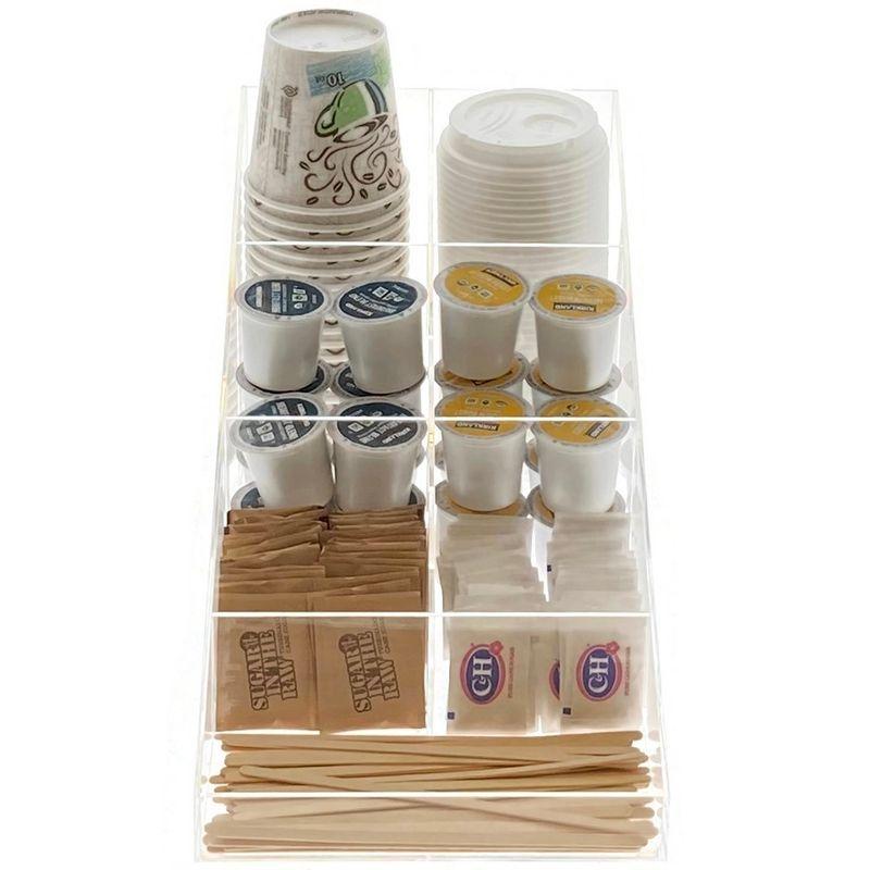 Vandue Ondisplay Java Joe Acrylic Breakroom Kitchen Coffee Station Organizer For Cups/lids/sugar/tea/stirrers
