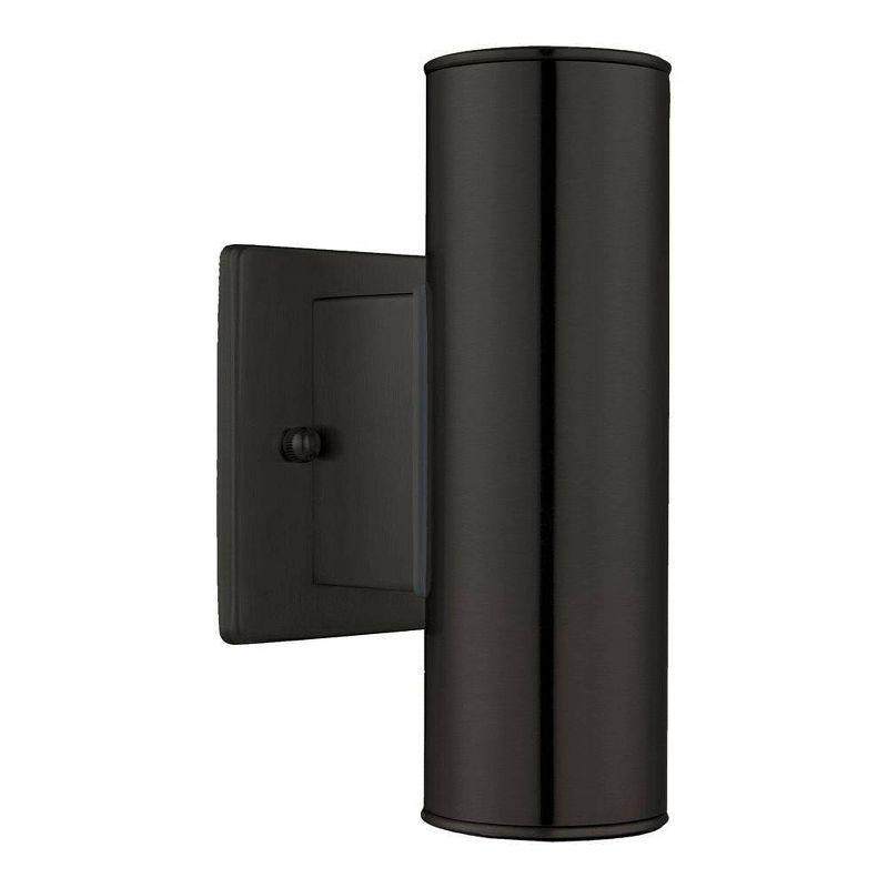 2-Light Riga Outdoor Wall Light Matte Black - EGLO: ETL Listed, Integrated LED, Adjustable Head Tilt, Iron Body