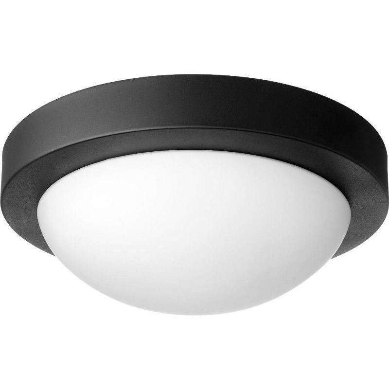 Noir Black Glass 2-Light Flush Mount Ceiling Fixture