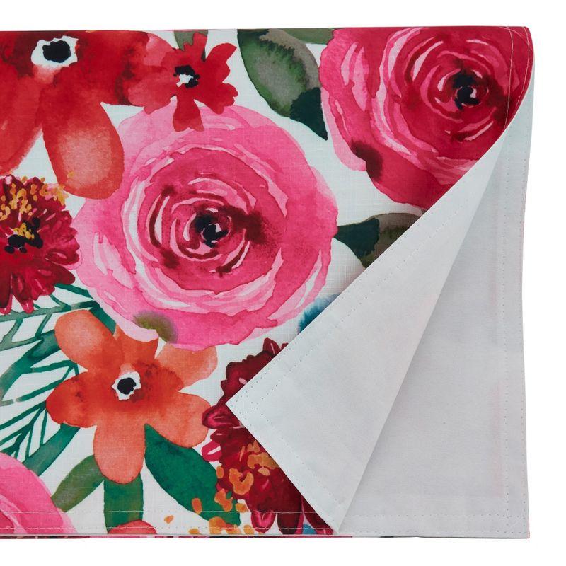 Colorful Floral Blossom Polyester Table Runner