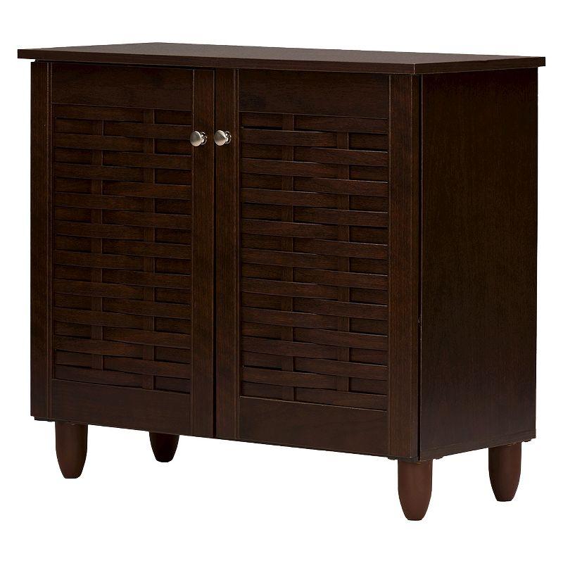 Winda Modern and Contemporary 2-Door Wooden Entryway Shoes Storage Cabinet: UPC 847321042728 - Baxton Studio