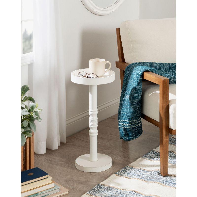 Kate and Laurel Bellport Square Wood Drink Table, 10x10x22, White