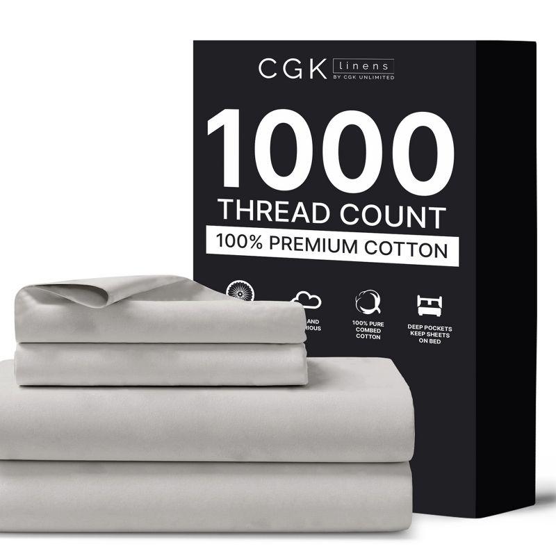 CGK Linens Hotel Quality 1000 Thread Count 100% Cotton Sheet Set