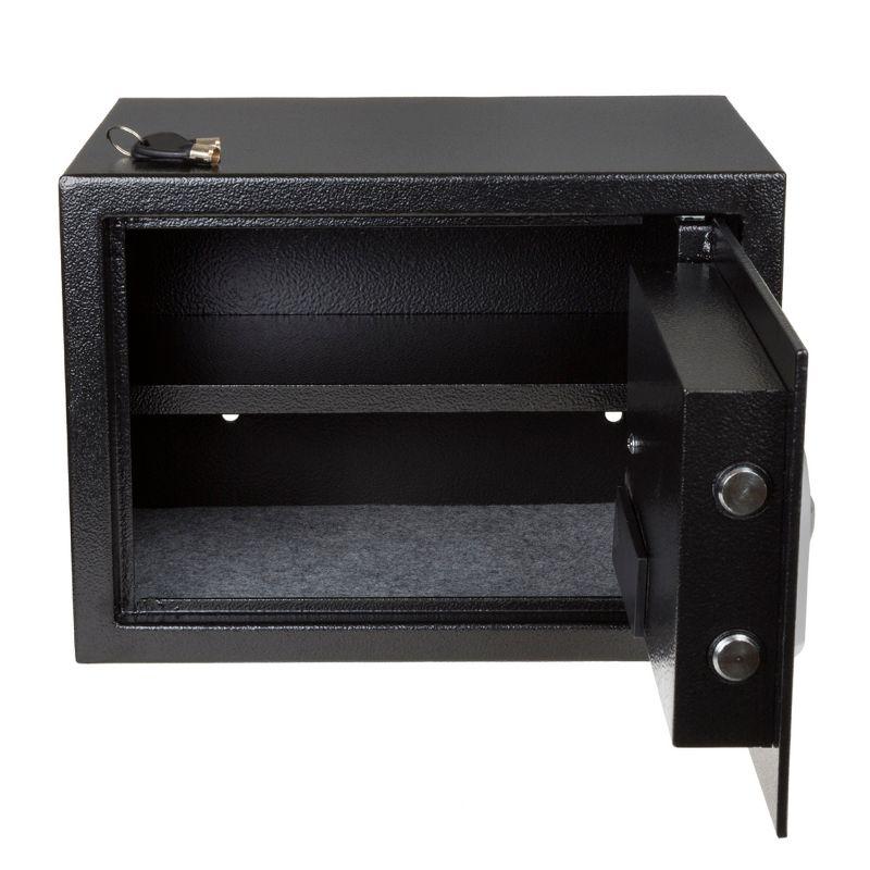 Stalwart Stalwart Electronic Safe - Digital Biometric Fingerprint Lock Box with 2 Override Keys (Black)