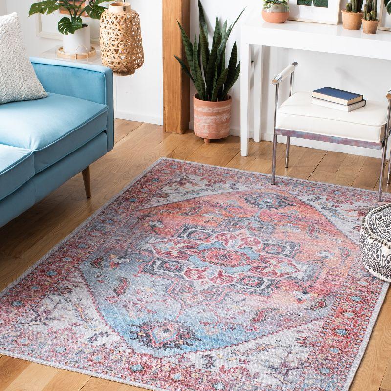 Katelyn Oriental Pink/Blue/Black/Ivory Area Rug