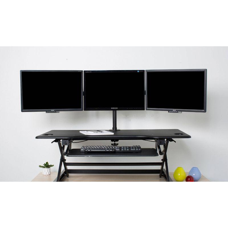 Triple Monitor Desk Mount TV Stand: VESA Compatible, Swivel & Tilt - Rocelco