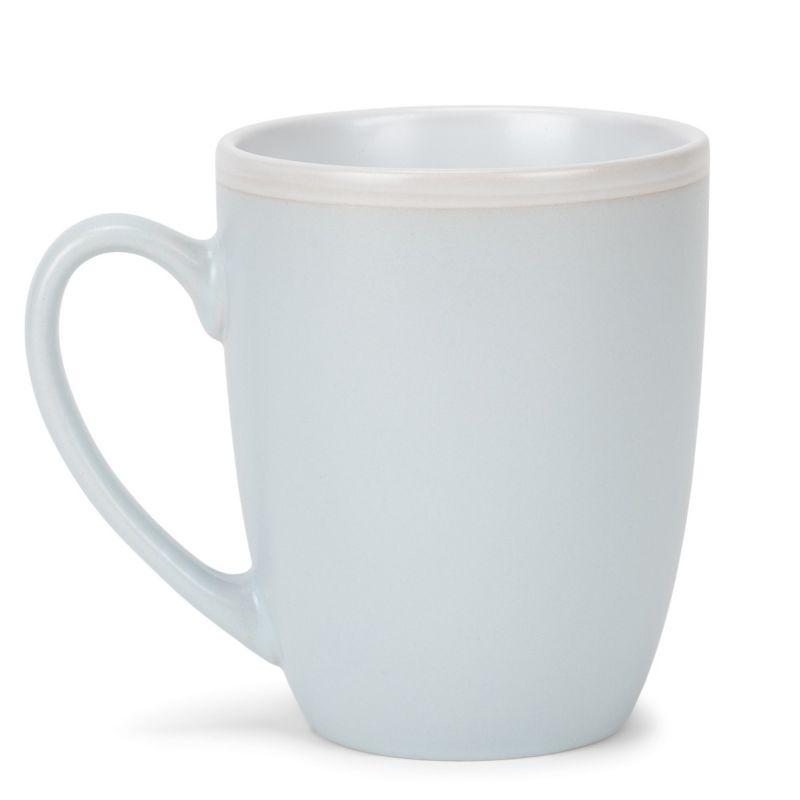 Elanze Designs Solid Color Pale Blue White Interior 16 ounce Matte Ceramic Mugs Matching Set of 4